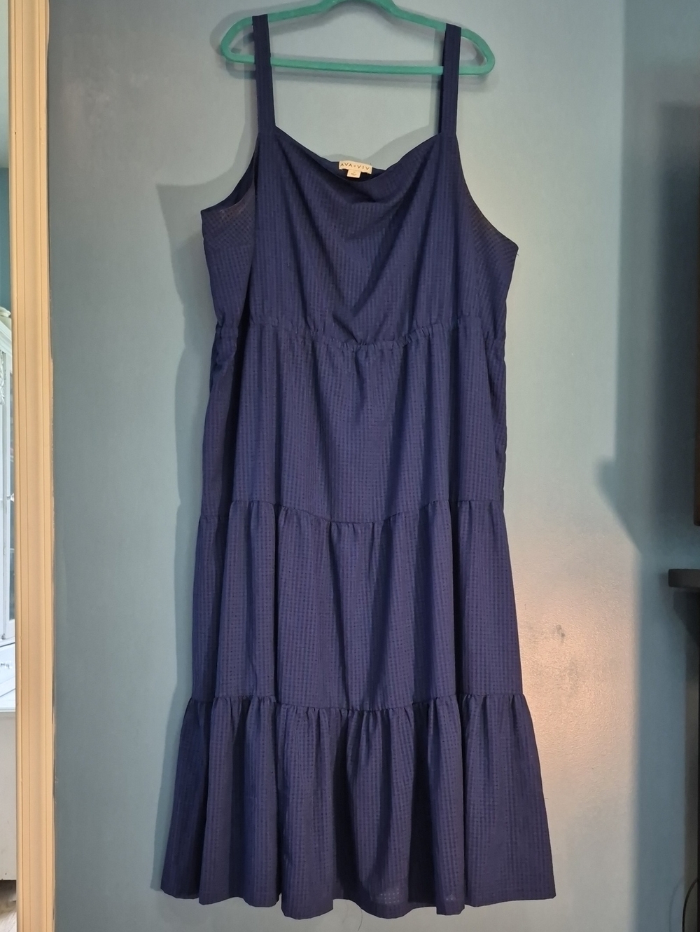 Ava & Viv Navy Blue Tiered Sundress with Straps